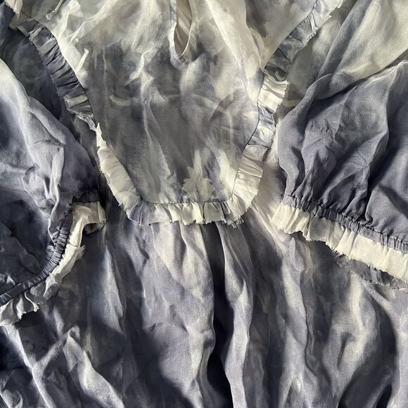 Vintage Y2K Silk Peasant Blouse Flowy Guess by Marciano Sheer Size Medium - Picture 5 of 5